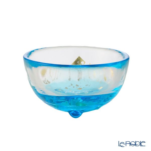 津軽びいどろ 盃コレクション 朝の露 ブルー F-79474 50ml