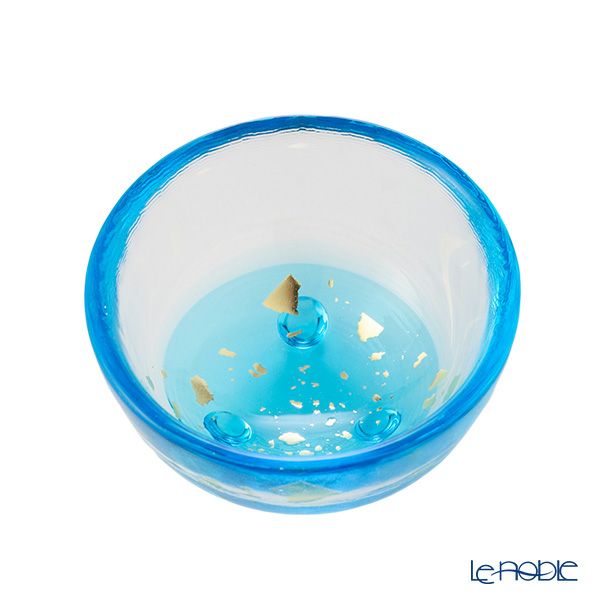 津軽びいどろ 盃コレクション 朝の露 ブルー F-79474 50ml