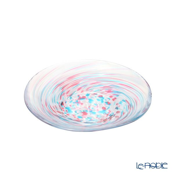 津軽びいどろ 色色豆皿 はるがすみ 100mm F-79754 小皿