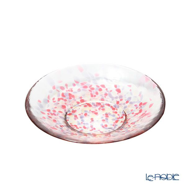 津軽びいどろ 色色豆皿 春茜 100mm F-79765 小皿