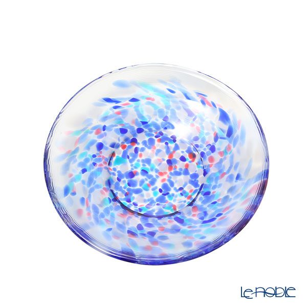 津軽びいどろ 色色豆皿 夏海 100mm F-79766 小皿