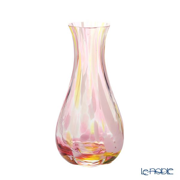 津軽びいどろ 一輪挿し／花瓶（花器） 花ひかり フラワーピンク 150mm F-79793