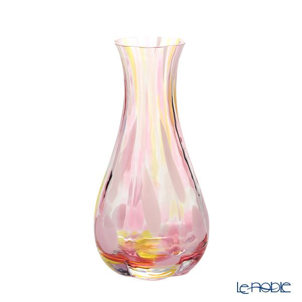 津軽びいどろ 一輪挿し／花瓶（花器） 花ひかり フラワーピンク 150mm F-79793