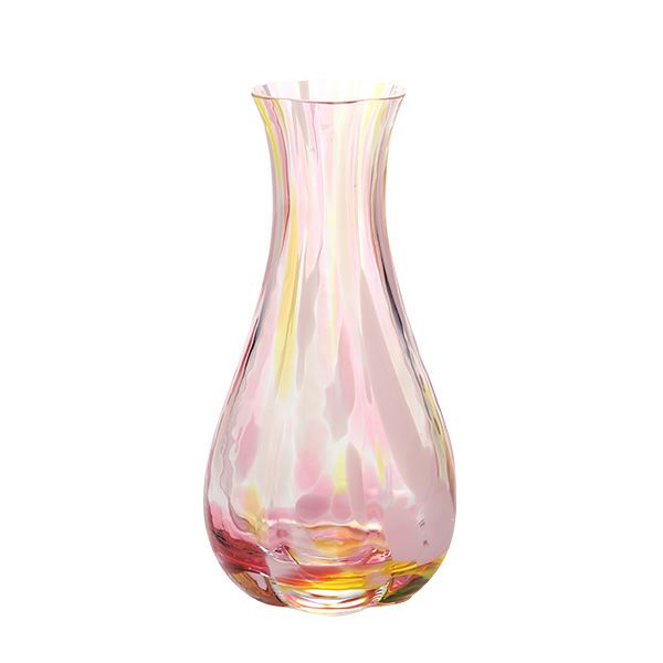 津軽びいどろ 一輪挿し／花瓶（花器） 花ひかり フラワーピンク 150mm F-79793