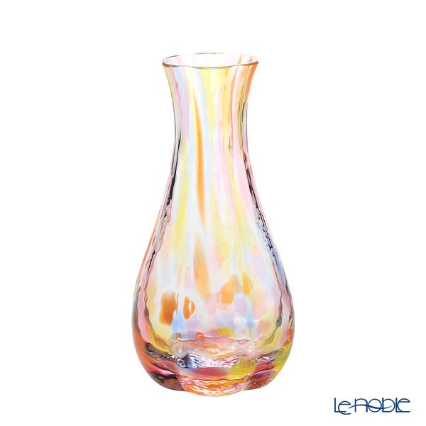 津軽びいどろ 一輪挿し／花瓶（花器） 花ひかり サンセットオレンジ 150mm F-79795