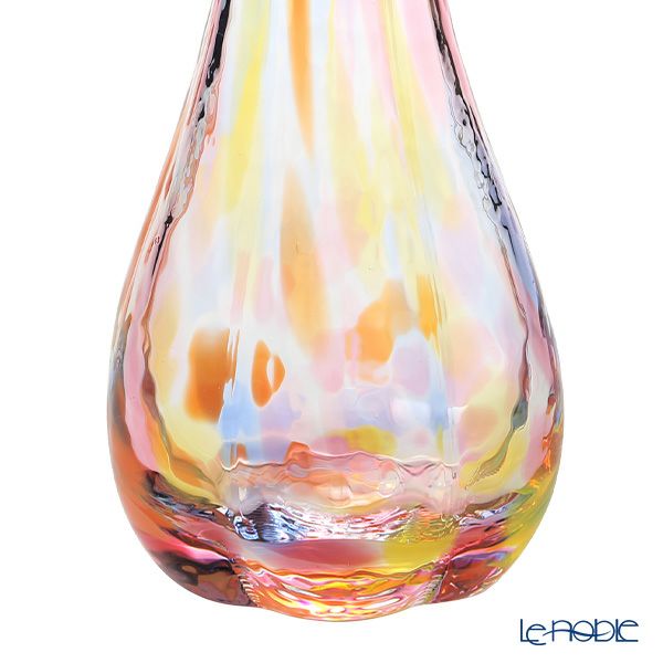 津軽びいどろ 一輪挿し／花瓶（花器） 花ひかり サンセットオレンジ 150mm F-79795