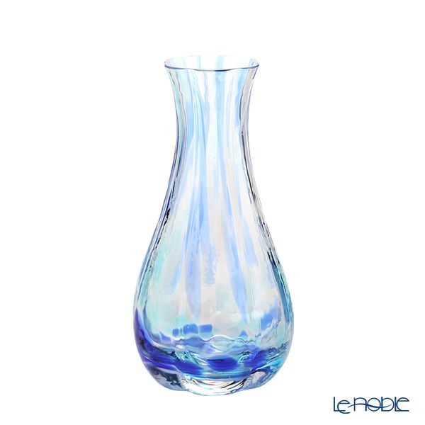 津軽びいどろ 一輪挿し／花瓶（花器） 花ひかり シーブルー 150mm F-79796