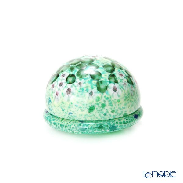 【1点限り】津軽びいどろ 大川薫工房 香合 グリーン OK18-3052