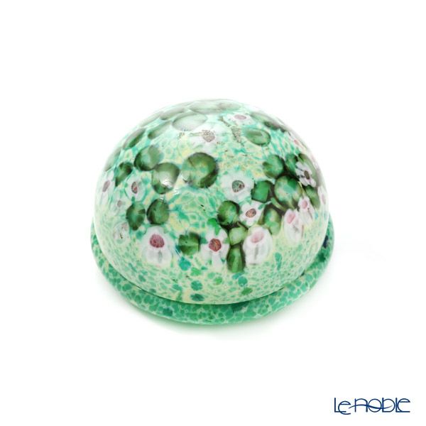 【1点限り】津軽びいどろ 大川薫工房 香合 グリーン OK18-3052