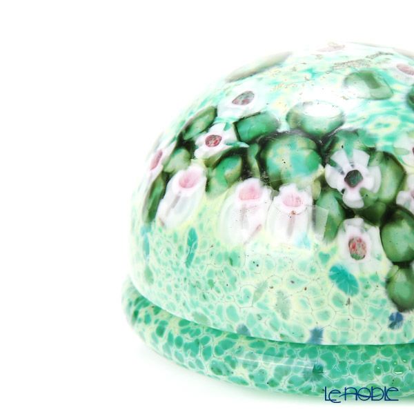 【1点限り】津軽びいどろ 大川薫工房 香合 グリーン OK18-3052