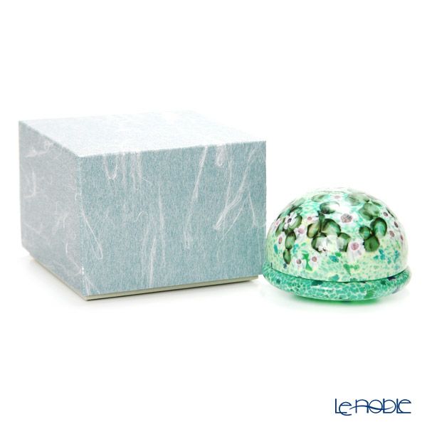 【1点限り】津軽びいどろ 大川薫工房 香合 グリーン OK18-3052