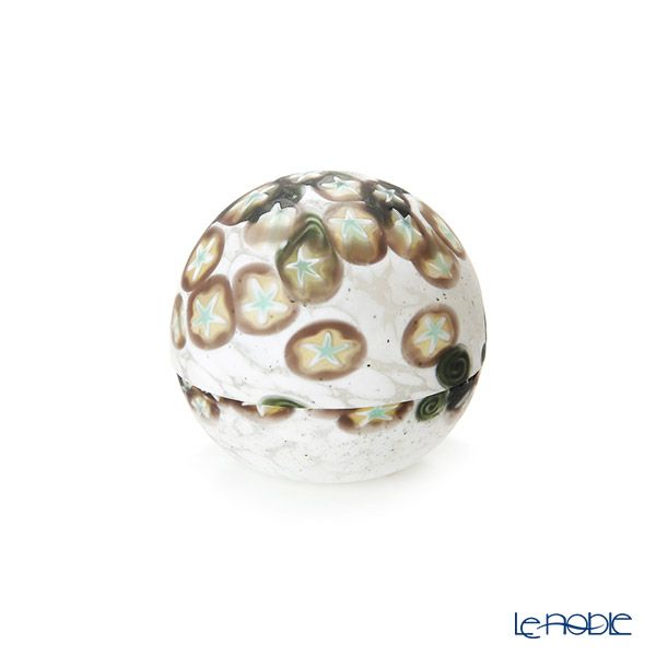 【1点限り】津軽びいどろ 大川薫工房 香合 ブラック／ホワイト OK16-3073