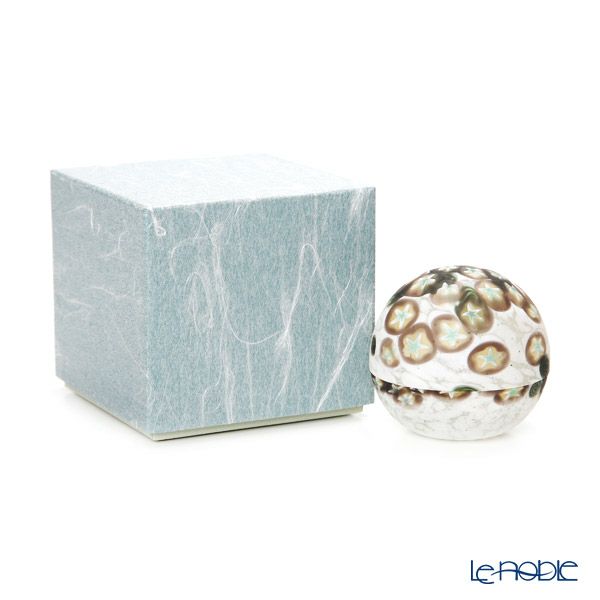 【1点限り】津軽びいどろ 大川薫工房 香合 ブラック／ホワイト OK16-3073