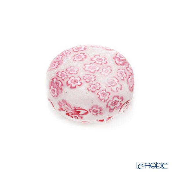 【1点限り】津軽びいどろ 大川薫工房 香合 ピンク／ホワイト OK16-3067