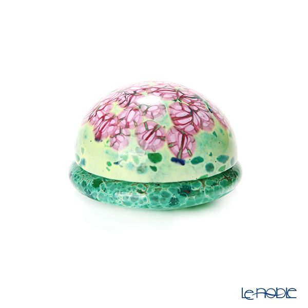 【1点限り】津軽びいどろ 大川薫工房 香合 グリーン／ピンク OK18-3054