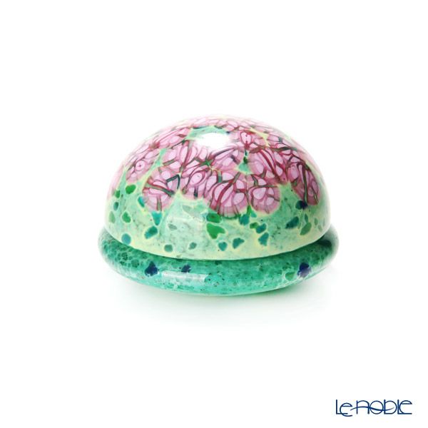 【1点限り】津軽びいどろ 大川薫工房 香合 グリーン／ピンク OK18-3054