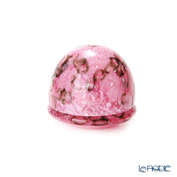 【1点限り】津軽びいどろ 大川薫工房 香合 ピンク OK18-3058