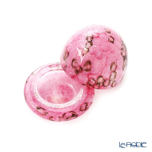 【1点限り】津軽びいどろ 大川薫工房 香合 ピンク OK18-3058