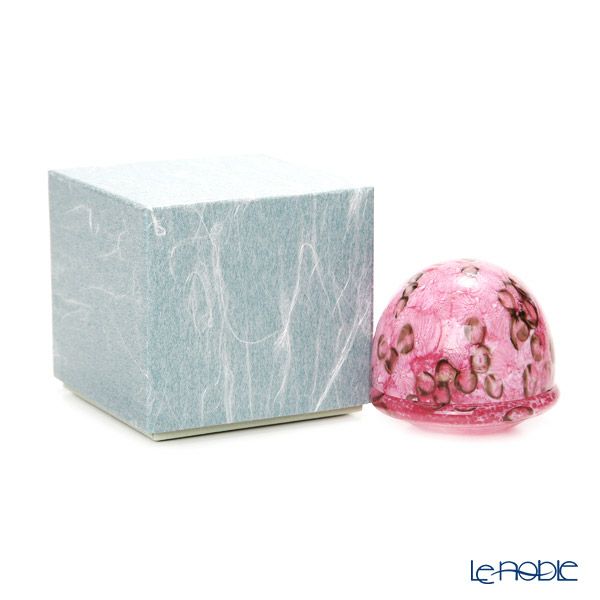 【1点限り】津軽びいどろ 大川薫工房 香合 ピンク OK18-3058