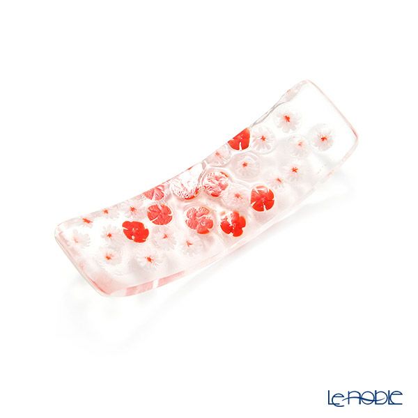 津軽びいどろ 大川薫工房 箸置き レッド／ホワイト OK23-5009