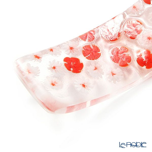 津軽びいどろ 大川薫工房 箸置き レッド／ホワイト OK23-5009