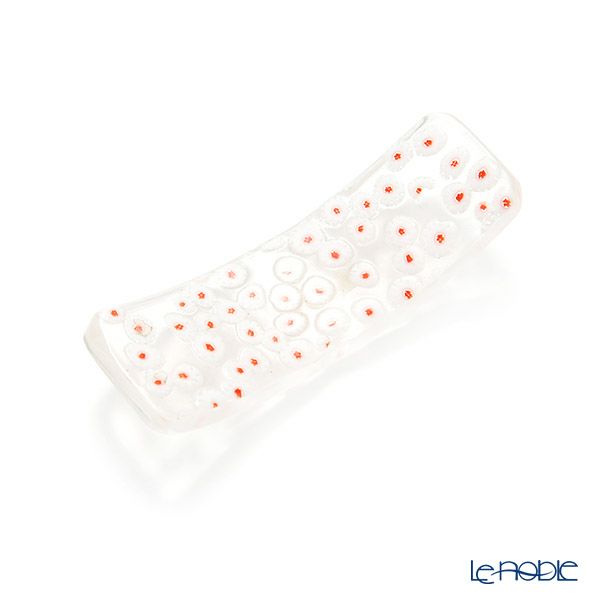 津軽びいどろ 大川薫工房 箸置き ホワイト／レッド OK23-5007