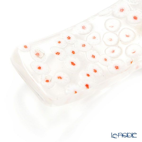 津軽びいどろ 大川薫工房 箸置き ホワイト／レッド OK23-5007