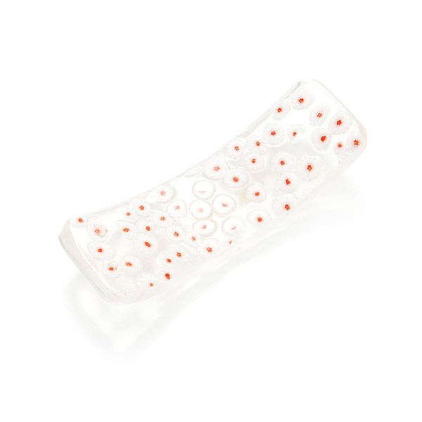 津軽びいどろ 大川薫工房 箸置き ホワイト／レッド OK23-5007