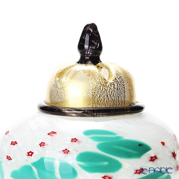 【1点限り】津軽びいどろ 大川薫工房 香炉 ホワイト／グリーン OK21-3026