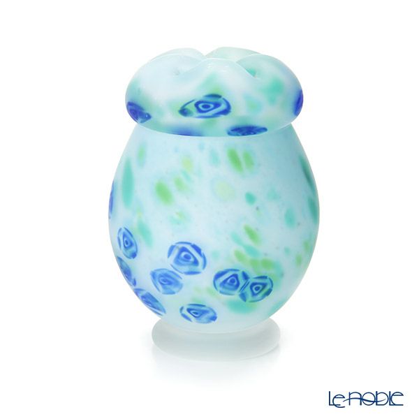 【1点限り】津軽びいどろ 大川薫工房 香炉 ブルー／グリーン OK17-3019