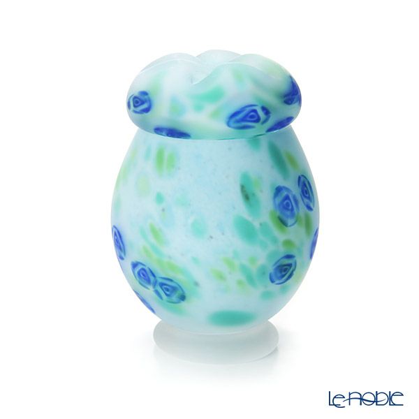 【1点限り】津軽びいどろ 大川薫工房 香炉 ブルー／グリーン OK17-3019