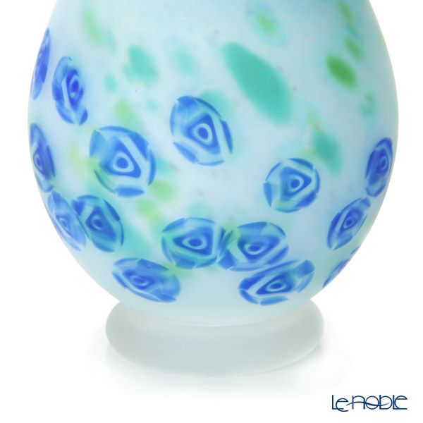 【1点限り】津軽びいどろ 大川薫工房 香炉 ブルー／グリーン OK17-3019