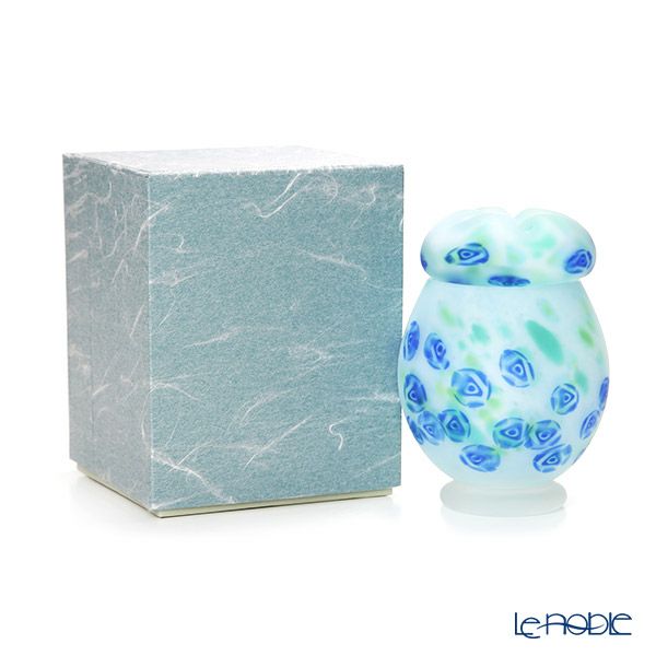 【1点限り】津軽びいどろ 大川薫工房 香炉 ブルー／グリーン OK17-3019