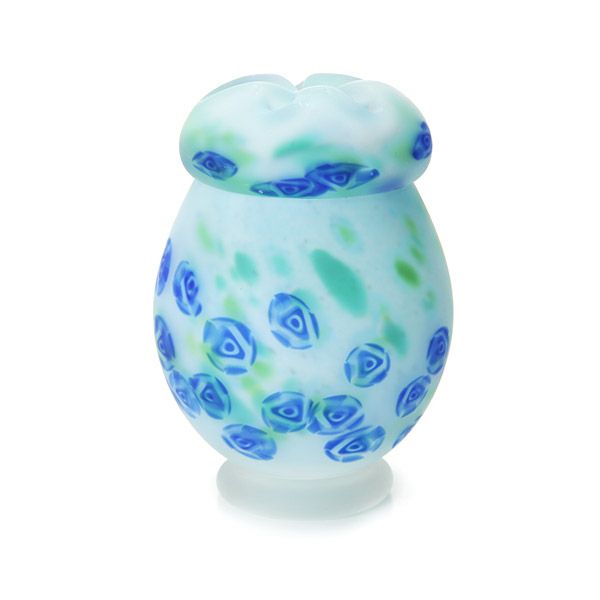 【1点限り】津軽びいどろ 大川薫工房 香炉 ブルー／グリーン OK17-3019