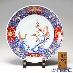 【伝統工芸】古琳庵窯 染錦孔雀絵 飾皿