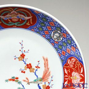 【伝統工芸】古琳庵窯 染錦孔雀絵 飾皿