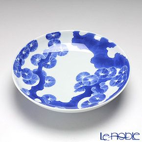 【伝統工芸】古琳庵窯 染付松絵 鍋島木杯九寸鉢