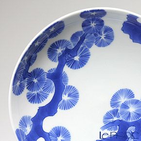 【伝統工芸】古琳庵窯 染付松絵 鍋島木杯九寸鉢