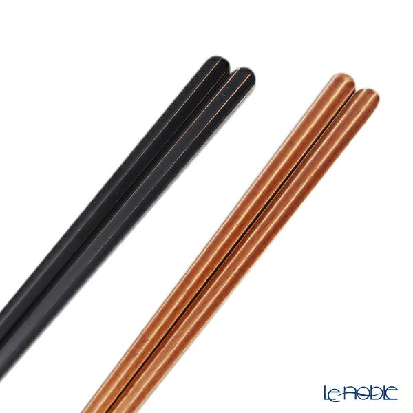 若狭塗 Haze ヘイズ 若狭塗箸と美濃焼箸置き ペア セット BK×BR ブラック×ブラウン