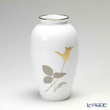 大倉陶園 金蝕バラ 花瓶 23cm 2A／2016