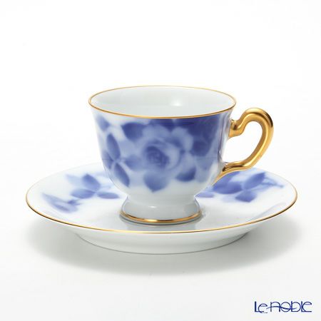 大倉陶園 ブルーローズ デミタス碗皿（カップ＆ソーサー） 8011A／62C