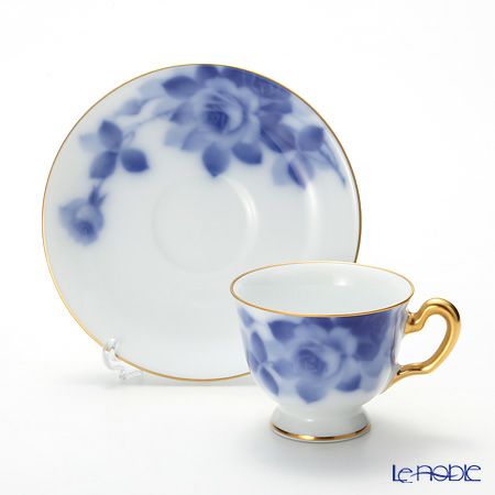 大倉陶園 ブルーローズ デミタス碗皿（カップ＆ソーサー） 8011A／62C