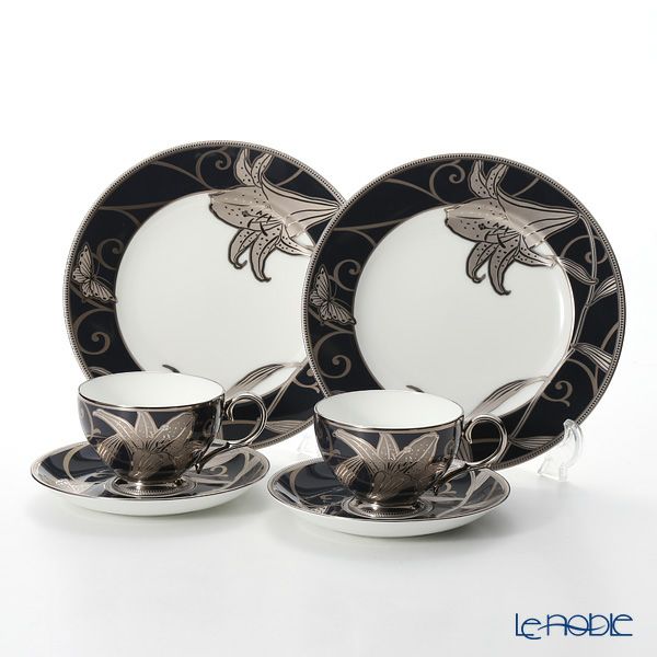 ノリタケ 花銀彩百合 4697J／TP1035 ティータイムペアセット