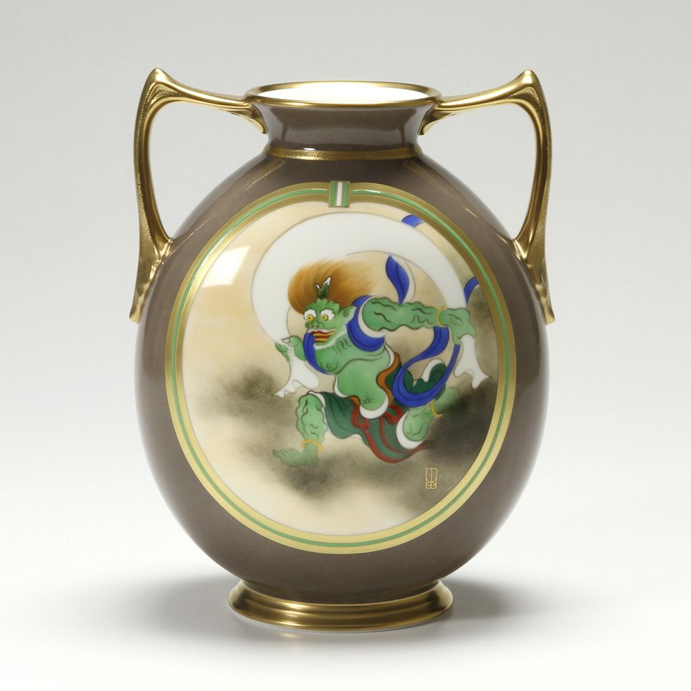 ノリタケ スタジオコレクション 花生 風神 H26cm 52921／AC261