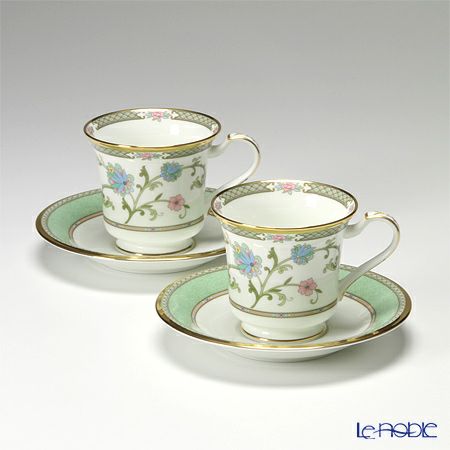 ノリタケ ヨシノ 9983J／Y6704C アメリカン碗皿 ペア（グリーン）