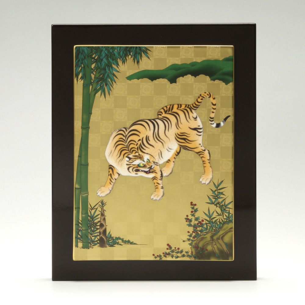 ノリタケ スタジオコレクション AC283／K226 陶額 竹林の虎 額40×31cm