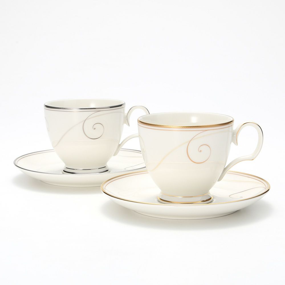 ノリタケ ファインポーセレン コーヒーカップ＆ソーサー ペア P95688／9316-7
