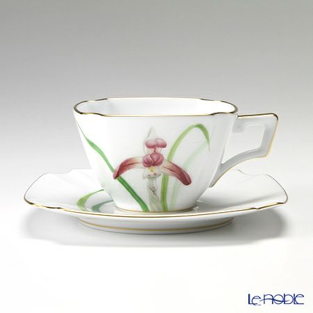 大倉陶園 「新日本の雅」より 茶花シリーズ 日本春蘭 碗皿（カップ＆ソーサー） 108C／E150