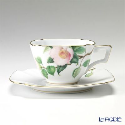 ◇美品 大正時代◇リリー チャイナ 百合のバックスタンプ 金彩と花柄