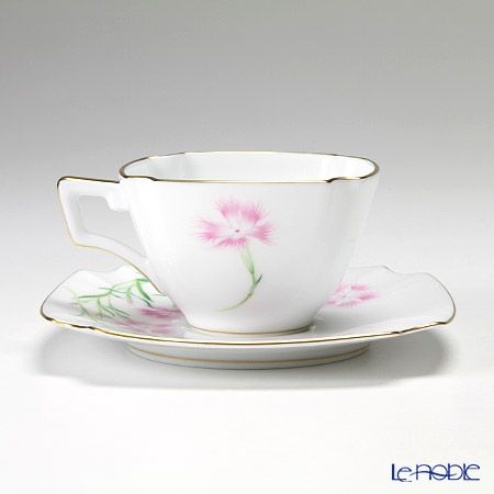 大倉陶園 「新日本の雅」より 茶花シリーズ 撫子 碗皿（カップ＆ソーサー） 108C／E154